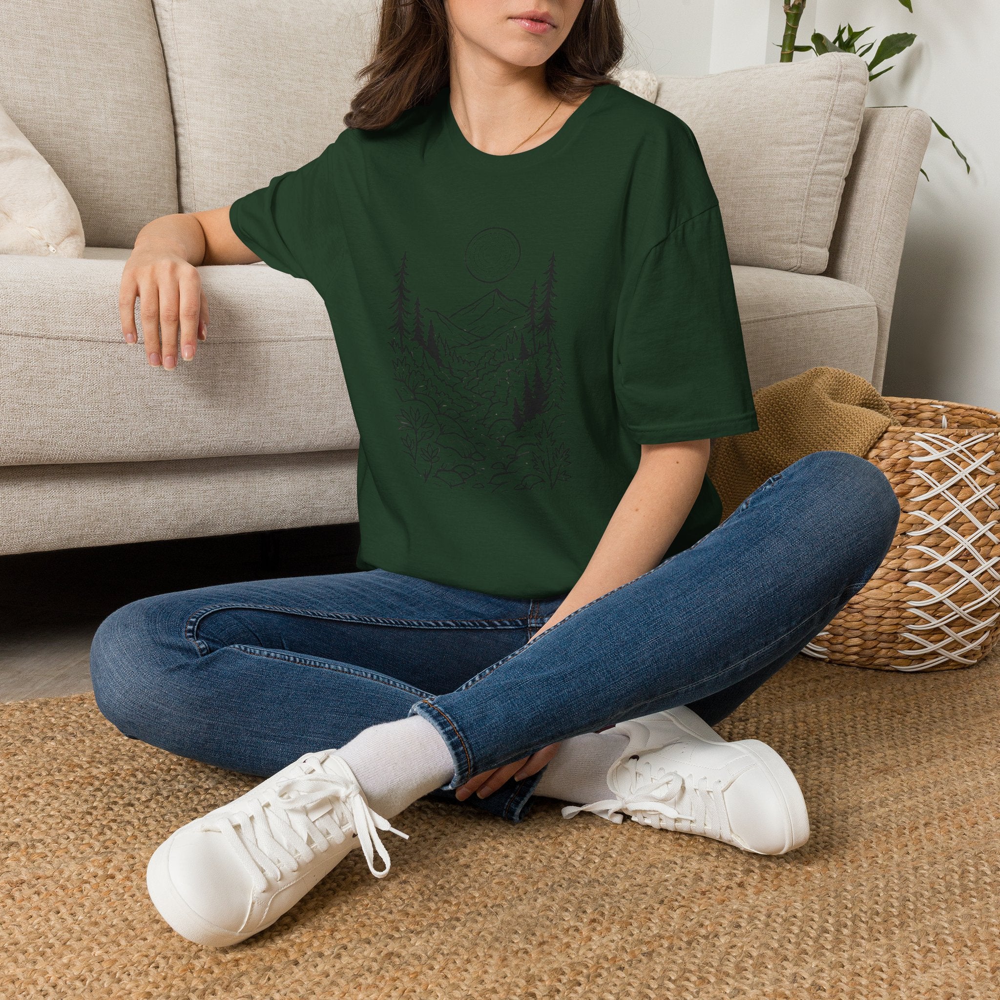 Moonlit Mountain Landscape T-Shirt